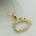 thumbnail image 2 of Sparkle Jewels White Cubic Zirconia Women's Cat Pendent Necklace 14K Yellow Gold Plated, 2 of 2