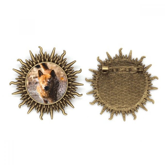 Pin de gancho de metal vintage Perro Japonés lindo animal 4.5 cm