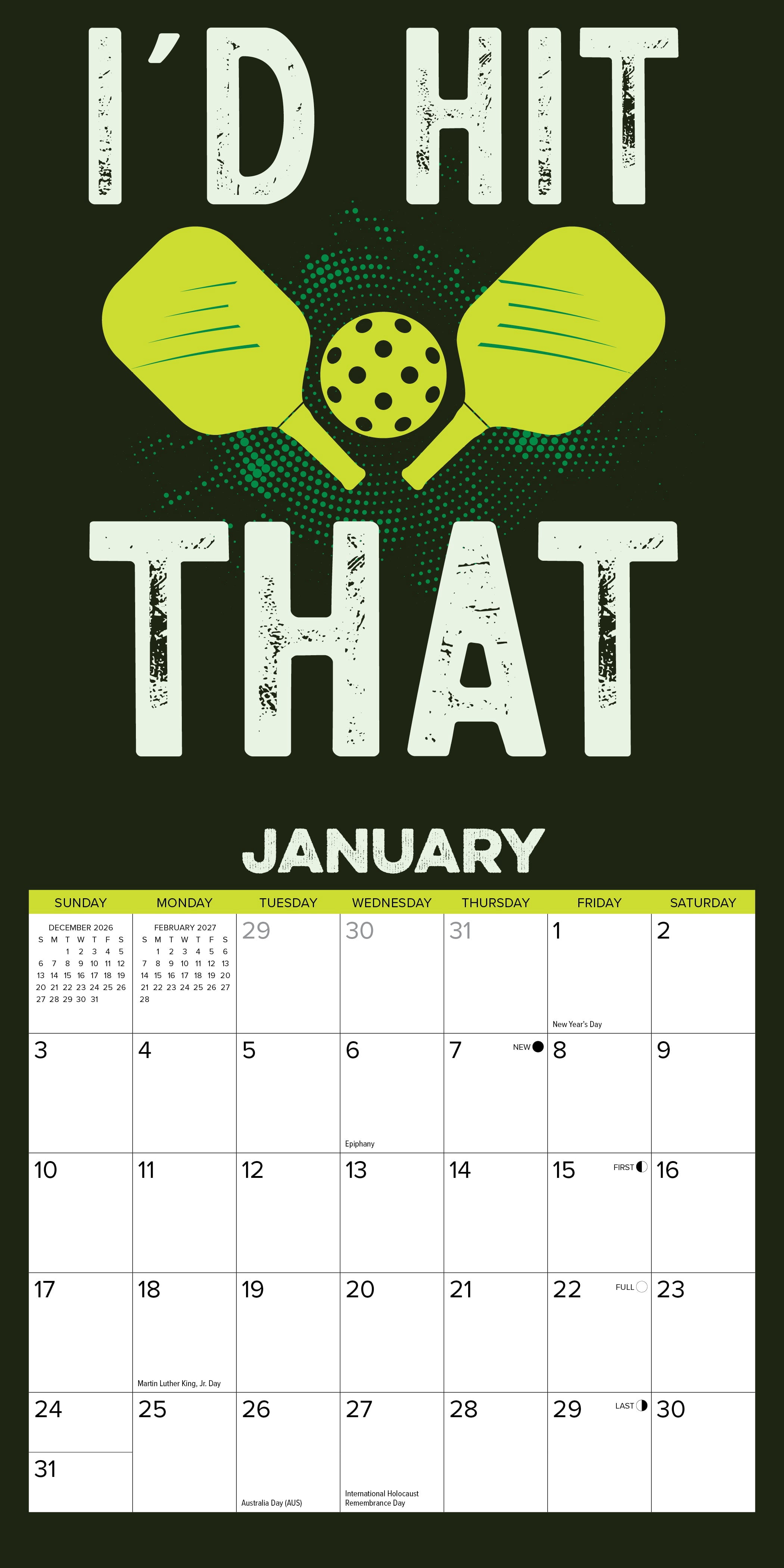 Willow Creek Press, Pickleball 2027 Mini Wall Calendar