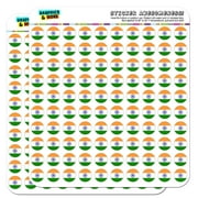 India National Country Flag 1/2" (0.5") Scrapbooking Crafting Stickers