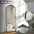 thumbnail image 3 of Hasipu 71"x28" Black Vintage Wall Mirror Antique Arched Metal Frame Bathroom Mirror , Ornate Baroque Decor for Mantel, Living Room & Fireplace, 3 of 10