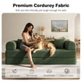 thumbnail image 6 of VKHCU 79" Convertible Sofa Bed, 5-in-1 Sleeper Sofa, Boneless Couch with Fixed-Shape Frame, Corduroy Folding Floor Sofa for Living Rooms,Bedroom, Apartment, No Assembly Required, Green, 6 of 9
