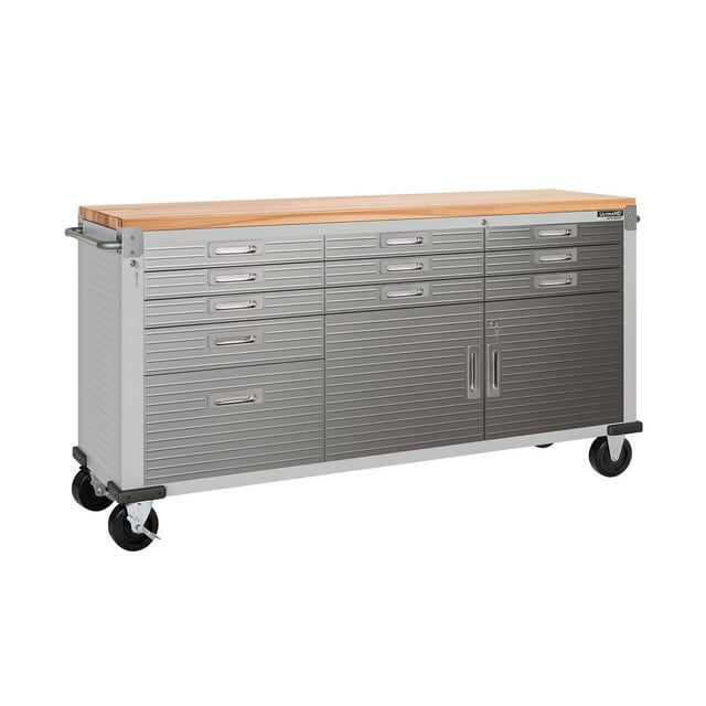 Seville Classics UltraHD 11 Drawer Rolling Workbench, 77" W x 20" D x 37.5" H