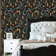 thumbnail image 5 of Whimsical Peel and Stick Wallpaper Serene Snake Floral Candles Black apples Wall Mural 23.6in x 9.8ft Self Adhesive Removable Wall Paper Renter Friendly Wallpaper for Kids Bedroom Studio, 5 of 8