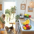 thumbnail image 2 of Bextsrack Fruit Basket Vegetable Bowl with Banana Hanger for Counter, Black, 2 of 7