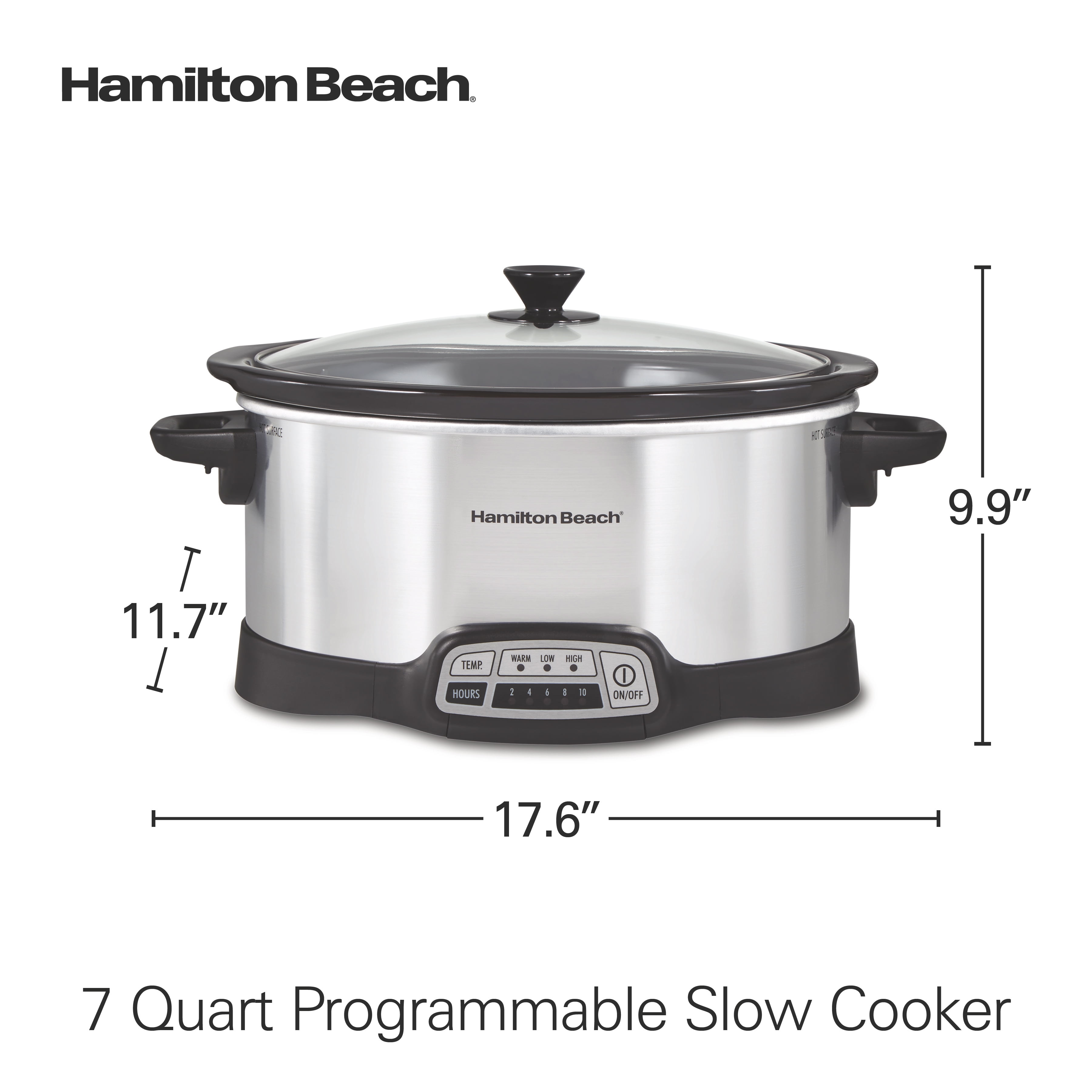 Hamilton Beach Stay or Go Programmable Slow Cooker with Party Dipper, 7  Quart Capacity,Removable Crock, Red, 33478 - Yahoo Shopping