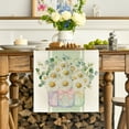 thumbnail image 4 of Sm:)e Eucalyptus Leaves Daisy Spring Table Runner for Summer 13 x 120 Inch, 4 of 5