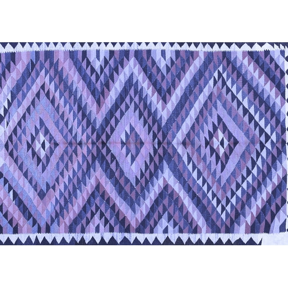Ahgly Company Indoor Rectangle Oriental Blue Traditional Area Rugs, 2' x 5'