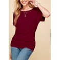 thumbnail image 3 of Made by Johnny Women's Dolman Drape Top with Side Shirring XL WINE, 3 of 6