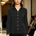 thumbnail image 5 of Karight Womens Button Down Shirts Cotton Oxford Shirt Dress Shirt Long Sleeve Work Blouses Tops with Pocket, 5 of 6