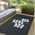 thumbnail image 3 of Simply Daisy 3' x 5' Gray Simple Stems Spring Chenille Indoor/Outdoor Rug, 3 of 4