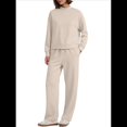 thumbnail image 4 of Conjuntos de 2 Piezas para Mujer, Sudadera, Ropa Informal de Viaje, Chándal de Pierna , Chándales Cómodos, Moda. Albaricoque S, 4 of 8