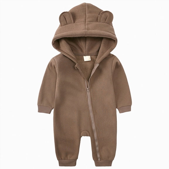 boobe Baby And Winter Colorblocking Hooded Bodysuit Crawling Suit Smocked Romper Baby Girl