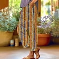thumbnail image 2 of Jxximdong Pants for Women Women's Linen Printed Fashionable Simple Casual Loose Pants Pink XXXL Trousers, 2 of 5