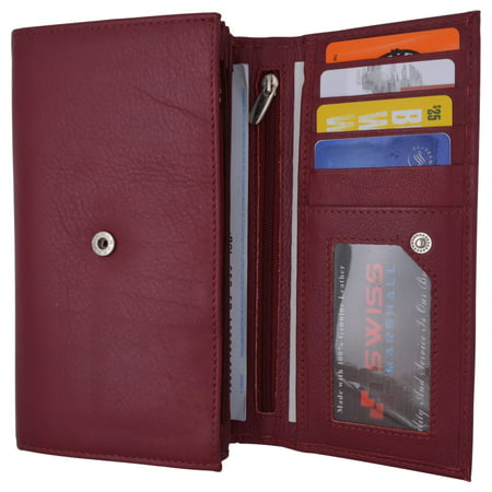Marshal - Women RFID Blocking Real Leather Wallet - Clutch Checkbook Wallet for Women - www.semadata.org