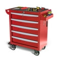 thumbnail image 2 of Rolling Tool Box on Wheels, Seizeen 5-Drawer Tool Chest & Storage Cabinet, Lockable Tool Organizer for Garage Warehouse, Red, 2 of 12