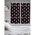 thumbnail image 3 of Valentine's Day Living Room Curtains 2 Panel, Pink Bows Shining Stars Modern Black Cafe Window Treatment, Extra Long Farmhouse Bedroom Bathroom Kitchen Curtains Drapes 104"x72", 3 of 6