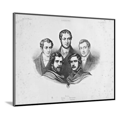 Group Portrait of Italian Composers of the 19th Century: Vincenzo Bellini Wood Mounted Print Wall