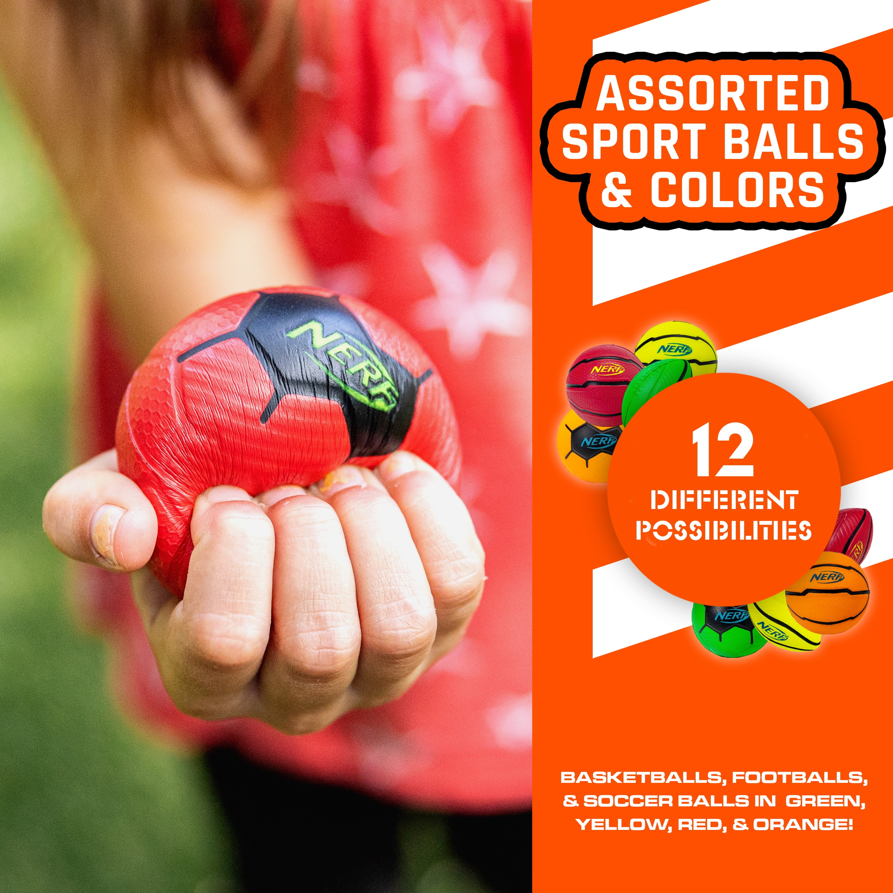 NERF Micro Foam Sports Ball Single Micro Football, Soccer