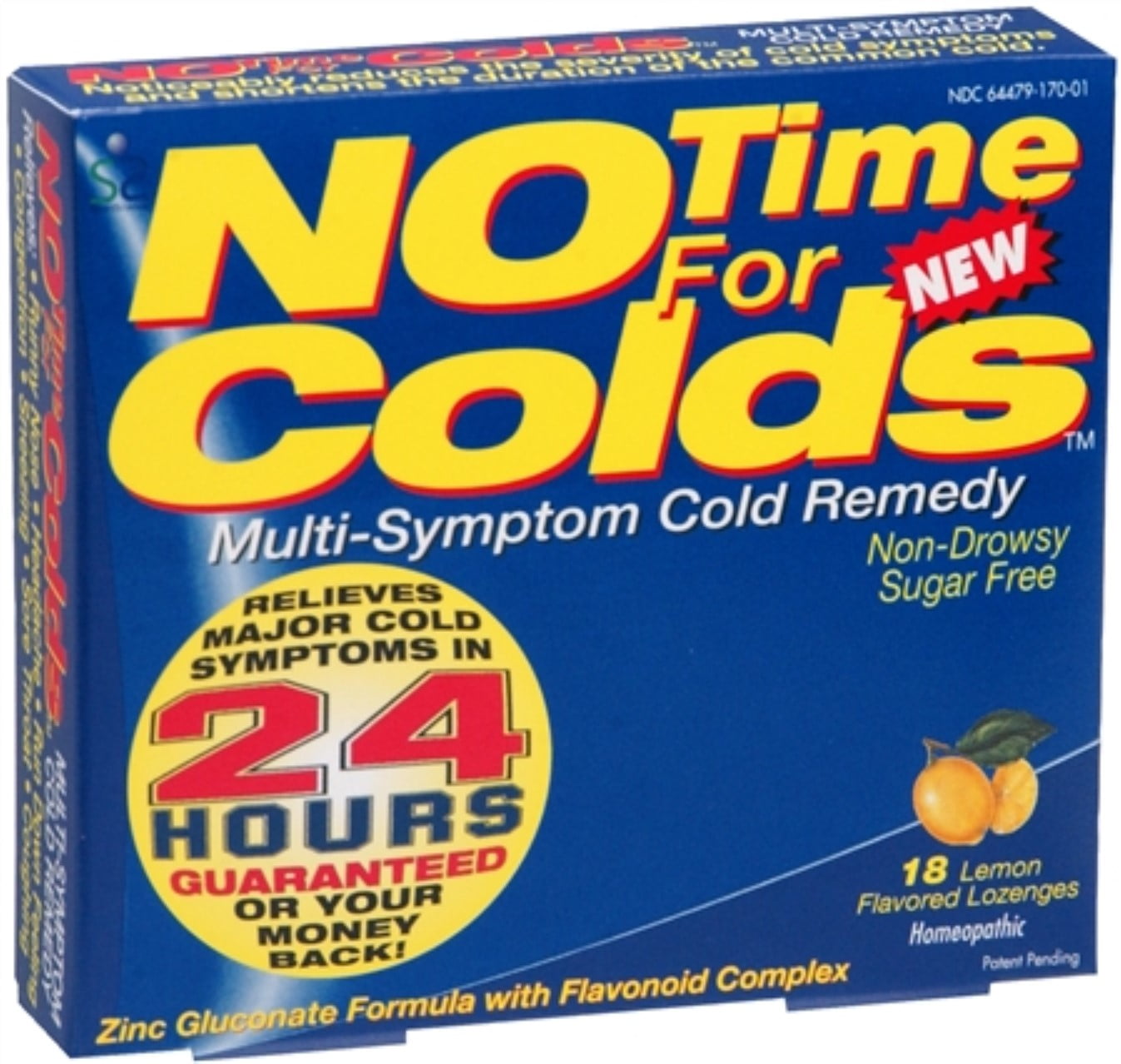 NO Time For Colds Lozenges Lemon 18 Each (Pack of 3)