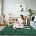 thumbnail image 4 of Socofuz Fluffy Rug for Living Room, Soft Indoor Non-Slip Carpet for Bedroom Children's Room Nursery Home Decor, 6x9ft Dark Green, 4 of 10