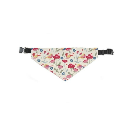 Birds And Flower Vintage Pattern Bandana -Image by Shutterstock, Large
