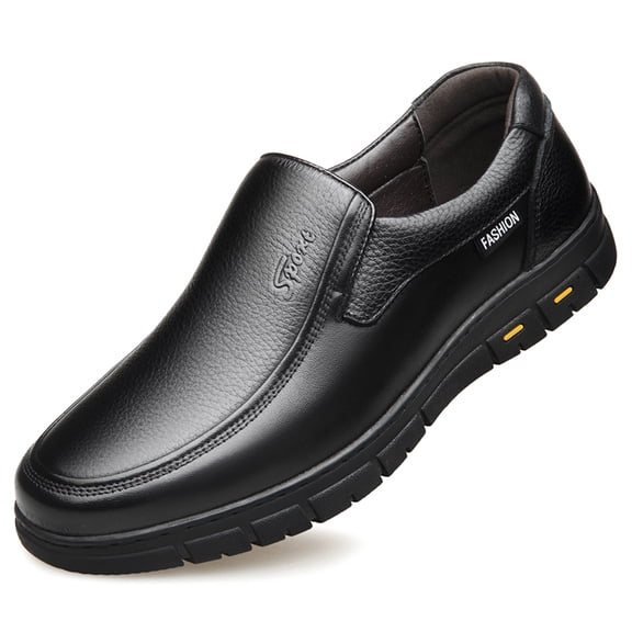 Men's Slip-On Leather Casual Dress Shoes, Comfort Walking Business Loafers