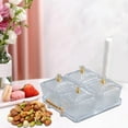 thumbnail image 6 of TISHITA Dried Fruit Snack Serving Plate with Lid Divided Serving Platter Food Storage Box Candy Nuts Dish for Candy Cookies Appetizer Clear, 6 of 8