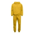 thumbnail image 5 of Hogleaql Sweat Suits for Men 2 Piece Hoodie and Sweatpants Solid Color Sweat Hoodie Jogging Athletic Pants Set Relaxed Fit Winter Suits with Pockets Yellow 3XL, 5 of 6