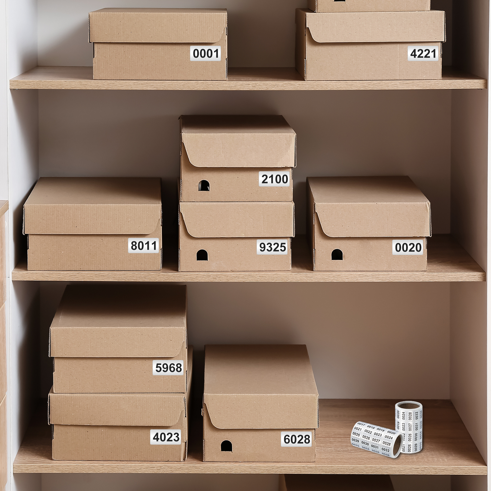 Numbered Stickers 1-1000 001-2000 Pieces Inventory Number Sticker ...