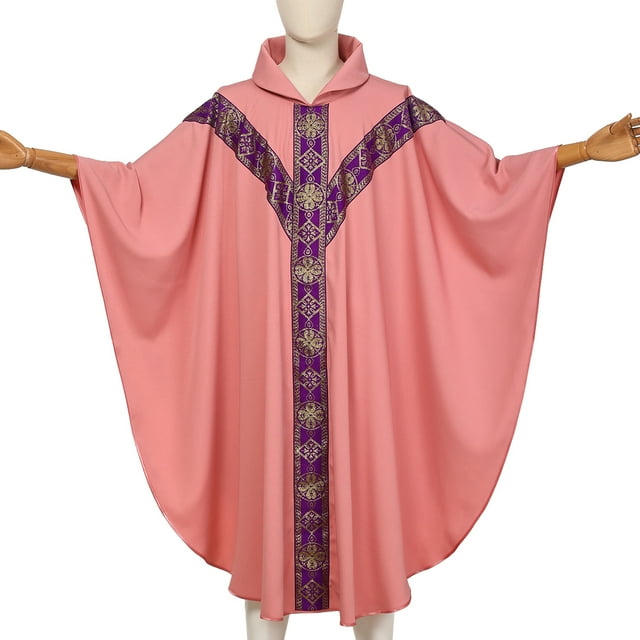 BLESSUME Church Catholic Priest Chasubles Vestments for Church Mass Vestments Robe With Stole
