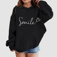 thumbnail image 2 of Sopiago Girls Hoodies Letter Graphic Preppy Pullovers Hooded Preppy Sweatshirt Fall Clothes Tops Black,11-12 Years, 2 of 4