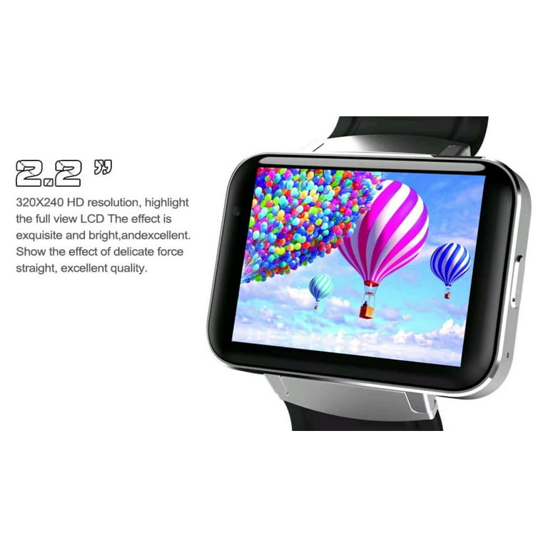 2.2'' Large Screen 3G WiFi Bluetooth Smart Watch 5.1 SIM Camera,Silver - Walmart.com