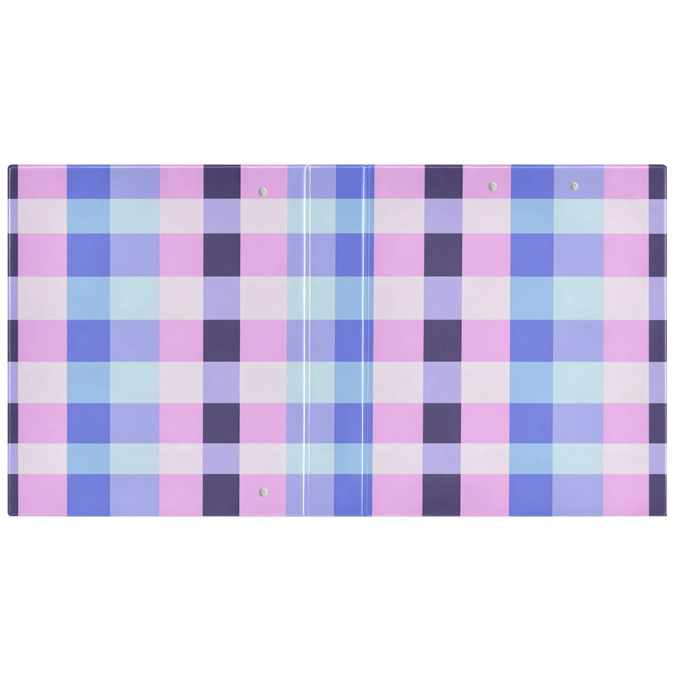 ALAZA Checkered Plaid-a5 Hardcover 3 Ring Binder 1.5" Round Rings Interior Pockets Binders Organizer 2 Pack