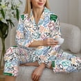 thumbnail image 6 of Uemuo Back To School Pattern Womens Pajama Sets,PJ Set for Women,Pajamas for Women Logo,Long Sleeve Pajama Set for Women,Soft Long Sleeve Top With Pants-Medium, 6 of 9