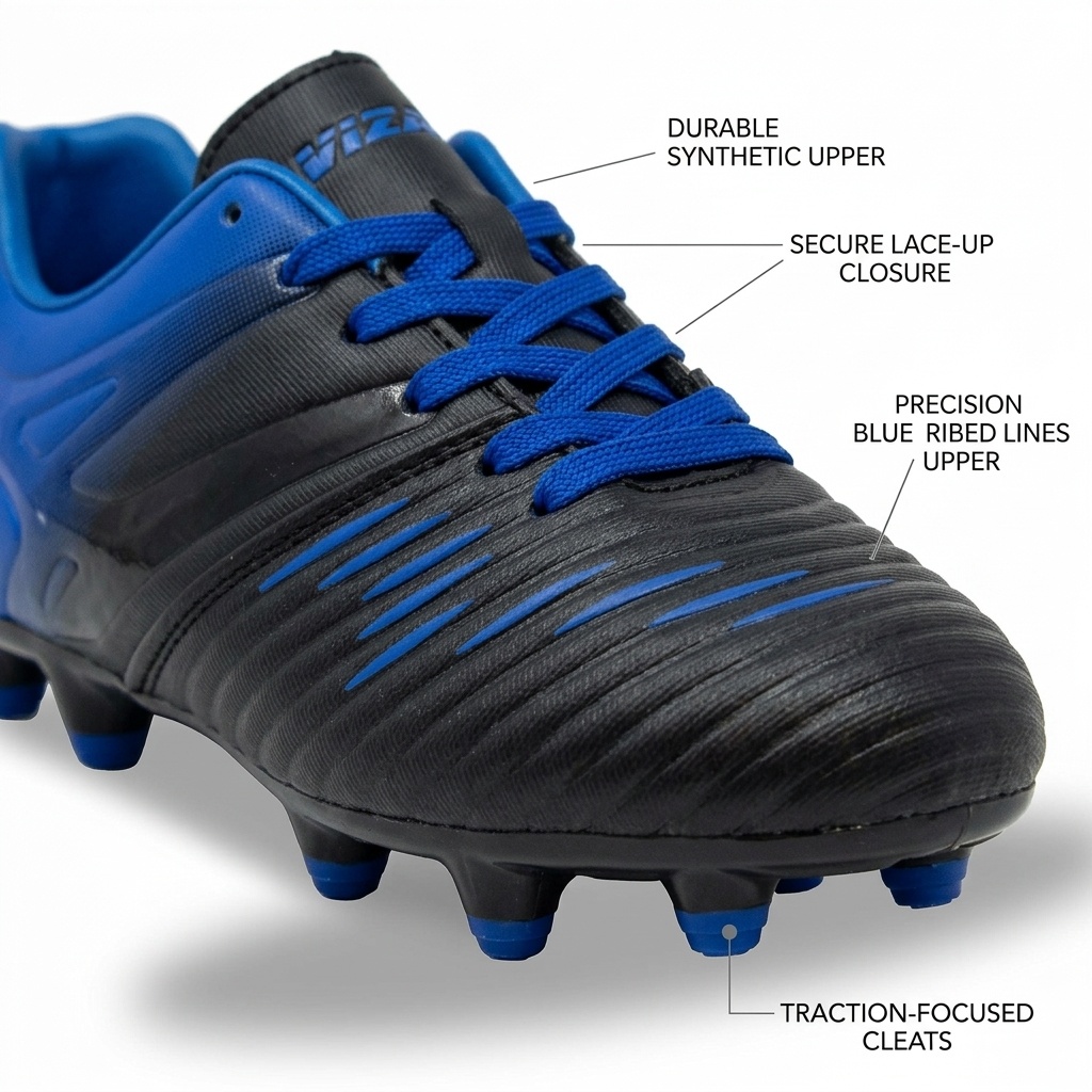 Vizari Liga Firm Ground Soccer Cleats Kids Blue Size 10 photo 2