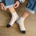 thumbnail image 3 of Fuzoiu Cartoon Birds & Flowers Print Adult Socks, Crew Moisture-wicking Socks, Unisex Cushion Crew Socks,Casual Sports Ankle Socks, 3 of 7