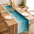 thumbnail image 3 of Table Runner 72 Inches Long for Kitchen Dining, Blue Teal Ombre Dresser Scarf Farmhouse, Dining Table Decorations for Wedding/Parties, Coastal Beach Modern Abstract Art 16 x 72 In, 3 of 8