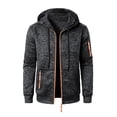 thumbnail image 2 of FRSASU Men's Zip up Hoodies Casual Long Sleeve Full Zipper Knit Cardigan Sweater Jacket Dark Gray, 2 of 5