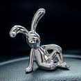 thumbnail image 6 of 2.3-Inch Modern Metallic Bunny Figurines - Shiny Sitting Rabbit Statues in Gold, Silver, Pink for Shelf, Table, Office, Living Room, Car Dashboard Decor, 6 of 9