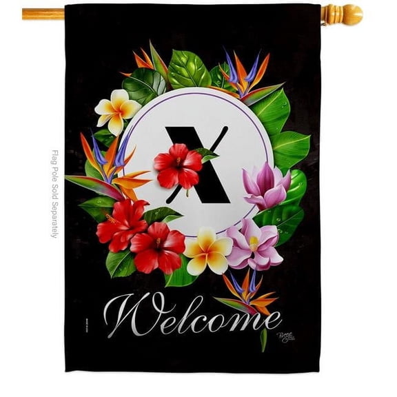 Breeze Decor H130284-BO Tropical X Summertime 28 x 40 in. Double-Sided Decorative Vertical House Flags for Decoration Banner Garden Yard Gift