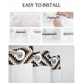 thumbnail image 5 of No Hook Shower Curtain with Snap in Liner, Boho Moroccan Brown Black and White Geometric Hotel Shower Curtains for Bathroom, Washable Shower Curtain Liner Set with Mesh Top Window, 72”x78”, 5 of 6
