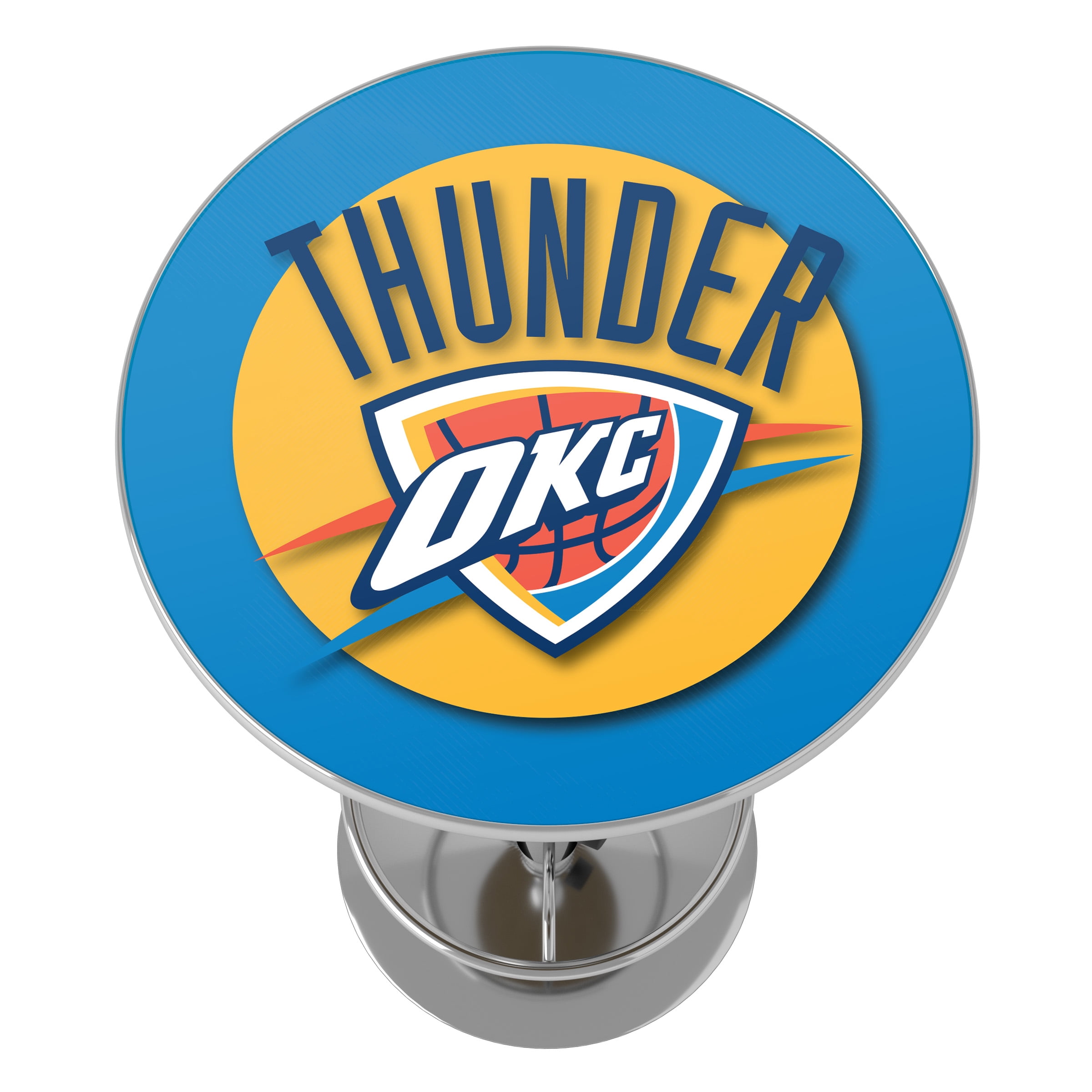 Oklahoma City Thunder Logo Bar Table with Adjustable Footrest and Acrylic Top