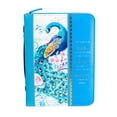 thumbnail image 2 of God Grant Me Serenity Prayer Peacock Blue Medium Faux Leather Bible Cover, 2 of 11