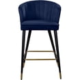 thumbnail image 3 of Meridian Furniture Cassie 28"H Velvet Bar Stool in Navy (Set of 2), 3 of 7