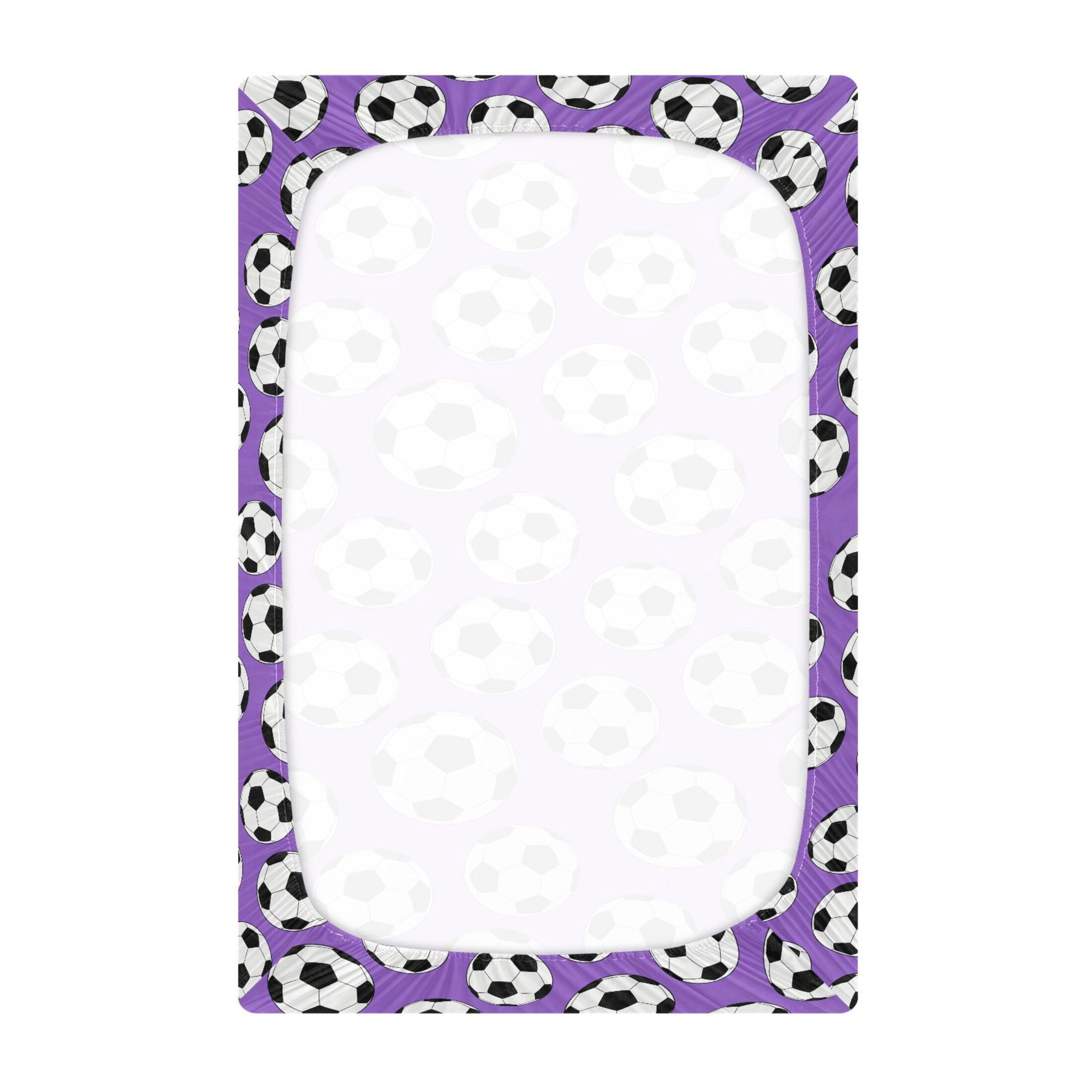 Baby Essentials 52”x 28”- Standard Cotton-like Modal Elastic- Purple Football Design Crib Sheets for Newborns and Toddlers