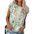 thumbnail image 3 of Tops para mujer Verano Camisetas 2023 Moda Básica Manga Corta Cuello Redondo Suelto Vestido Túnica Blusa Lindo Gráfico Camisetas, 3 of 5