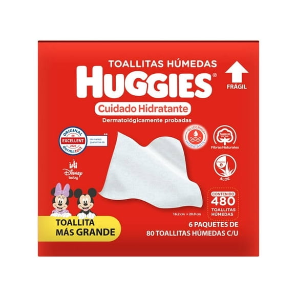 Toallitas Húmedas Huggies Hidratante 6 Paquetes Con 80 Pzas