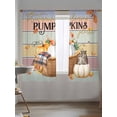 thumbnail image 5 of Owl Pumpkin Sheer Curtains 63 inches Long, Fall Maple Leaf Thanksgiving Colorful Stripes Light Filtering Sheer Window Curtains Rod Pocket Voile Drapes for Bedroom Living Room, 52"W x 63"L 2 Panels, 5 of 7
