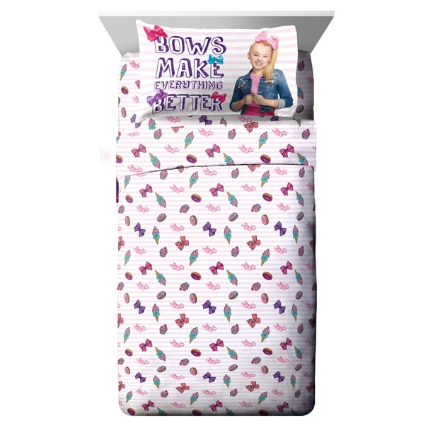 Nickelodeon JoJo Siwa Sweet Life Pink & White Kids Bed Sheet Set